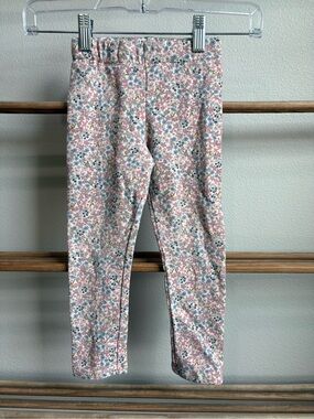 H&M Pink Floral Print Girls' Fleece Leggings | 3T